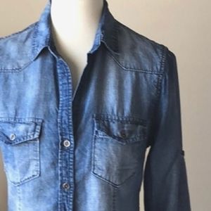 Cloth & Stone Fitted Chambray Shirt